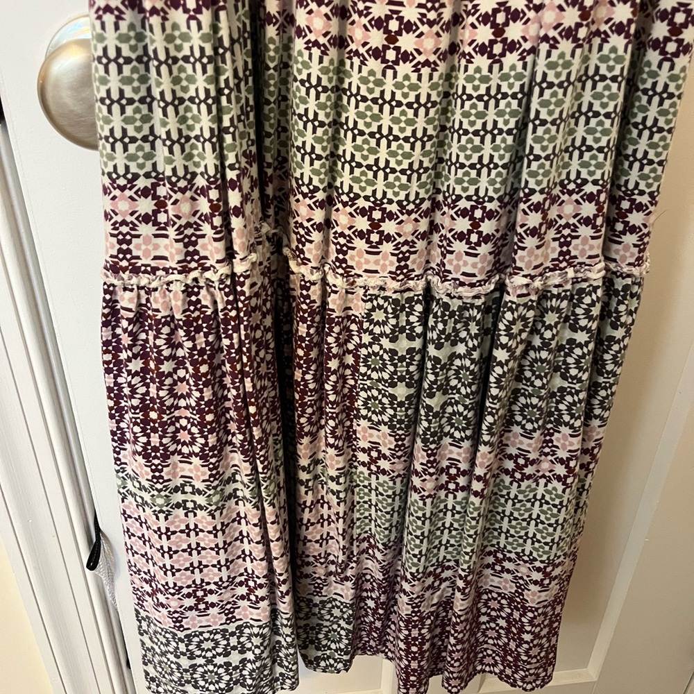 Bohemian Midi Dress in Purple and Green - Picture 3 of 7